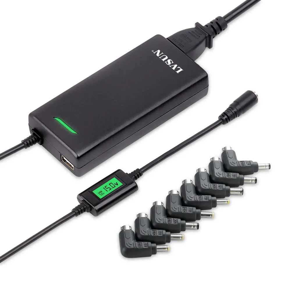 LVSUN 120W 5 24V Automatic Ultra Slim Universal Travel Laptop AC Power