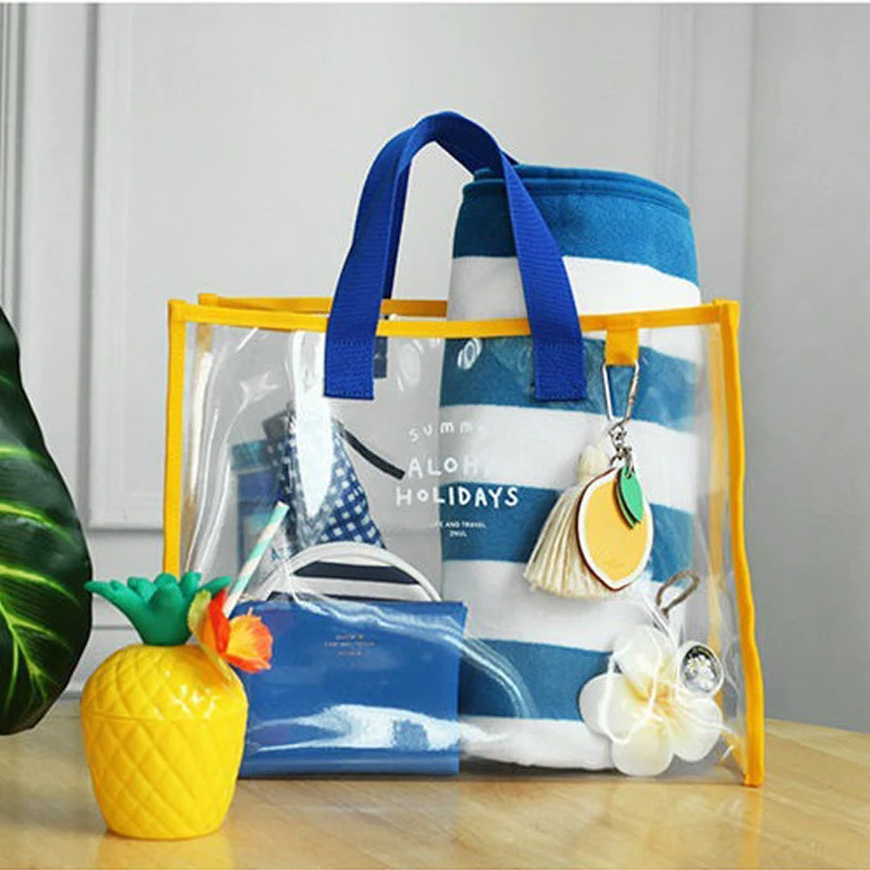 

Summer PVC Casual Tote For Women Large Capacity Korea Handbag Multifunctional Separation Bag For Sport Transparent New Beach Bag