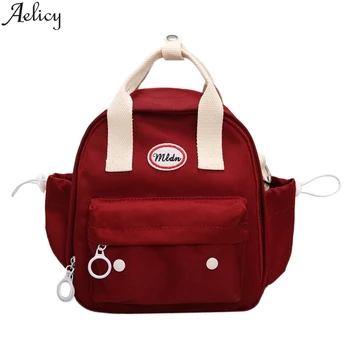 

Aelicy Girls Small Simple Pattern Nylon School Backpack Students Unique Designed Bag Traveling Leisure Backpack Mochila New