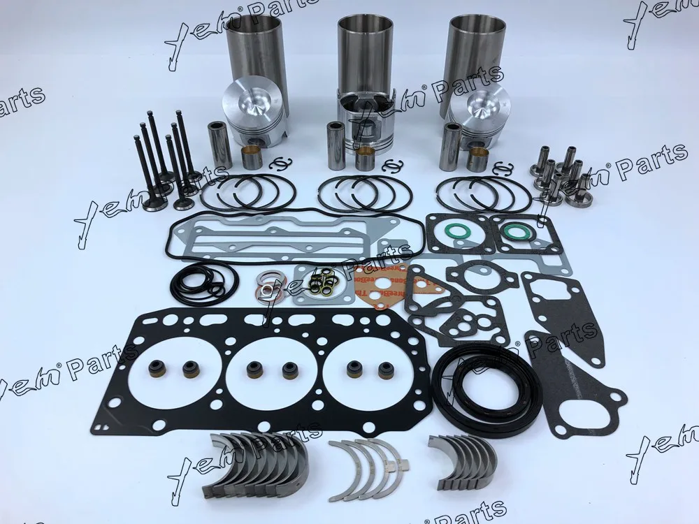 For Yanmar engine 3TNE88 repair kit piston piston ring cylinder liner full gasket set valve