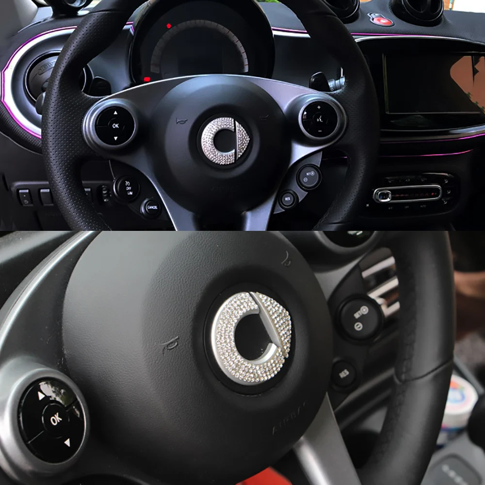 Персонализированная наклейка на руль с флэш логотипом для Mercedes Smart Fortwo Forfour 453 451
