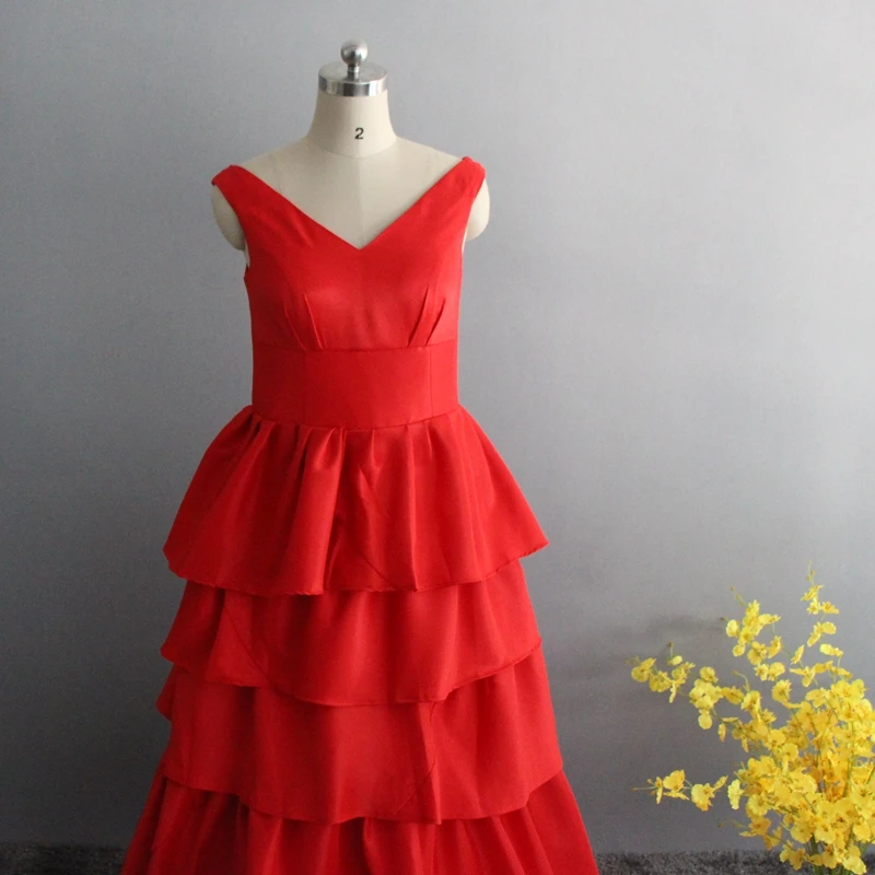 New Arrival V Neck A-Line evening dresses long Red ever pretty abendkleider 2019 Robe de soiree Formal dress Party gowns