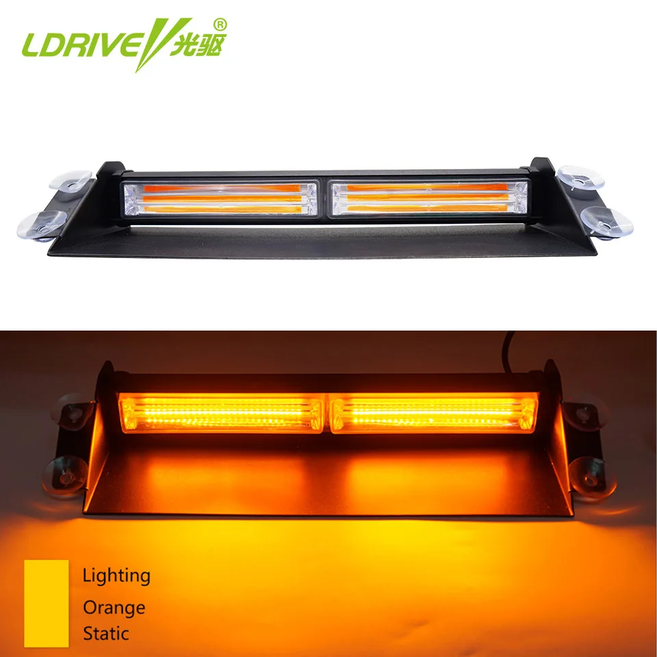 1PC 12V 24V LED COB Windshield Warning Light Car Flash Light Police