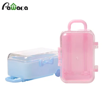 

12pc/lot Plastic Candy Box Mini Trolley Case Shaped Candy Box Luggage Gift Box Baby Shower Favors Wedding Birthday Decoration