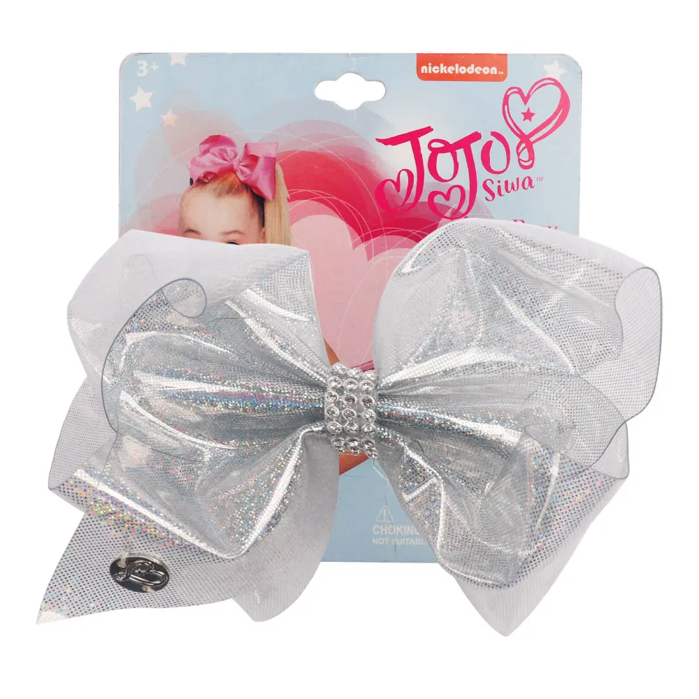 Xugar 5,5 дюймов Jojo Siwa Радужный прозрачный пластиковый бант для волос для девочек стразы заколка для волос детская заколка аксессуары для волос