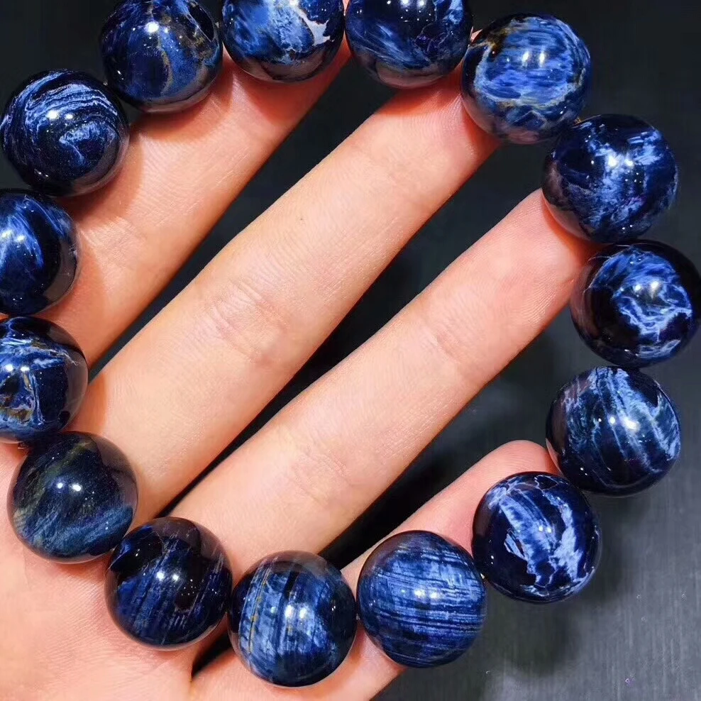 14 5ミリメートルナチュラルpietersite青黄色本物の宝石ラウンドビーズストレッチヒーリングブレスレットからナミビアaaaaaa ブレスレット バングル Aliexpress