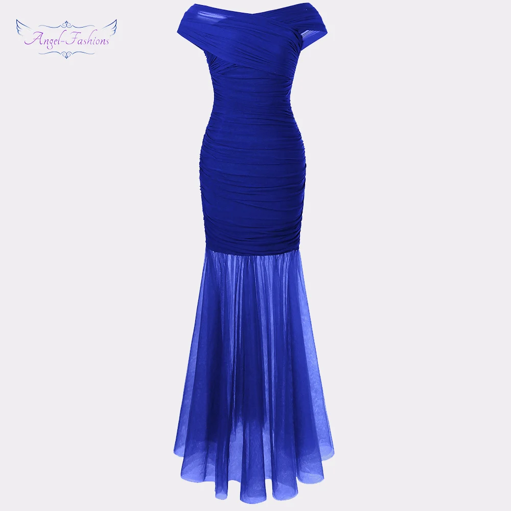 Женское плиссированное платье Angel fashions синие вечерние платья для выпускного
