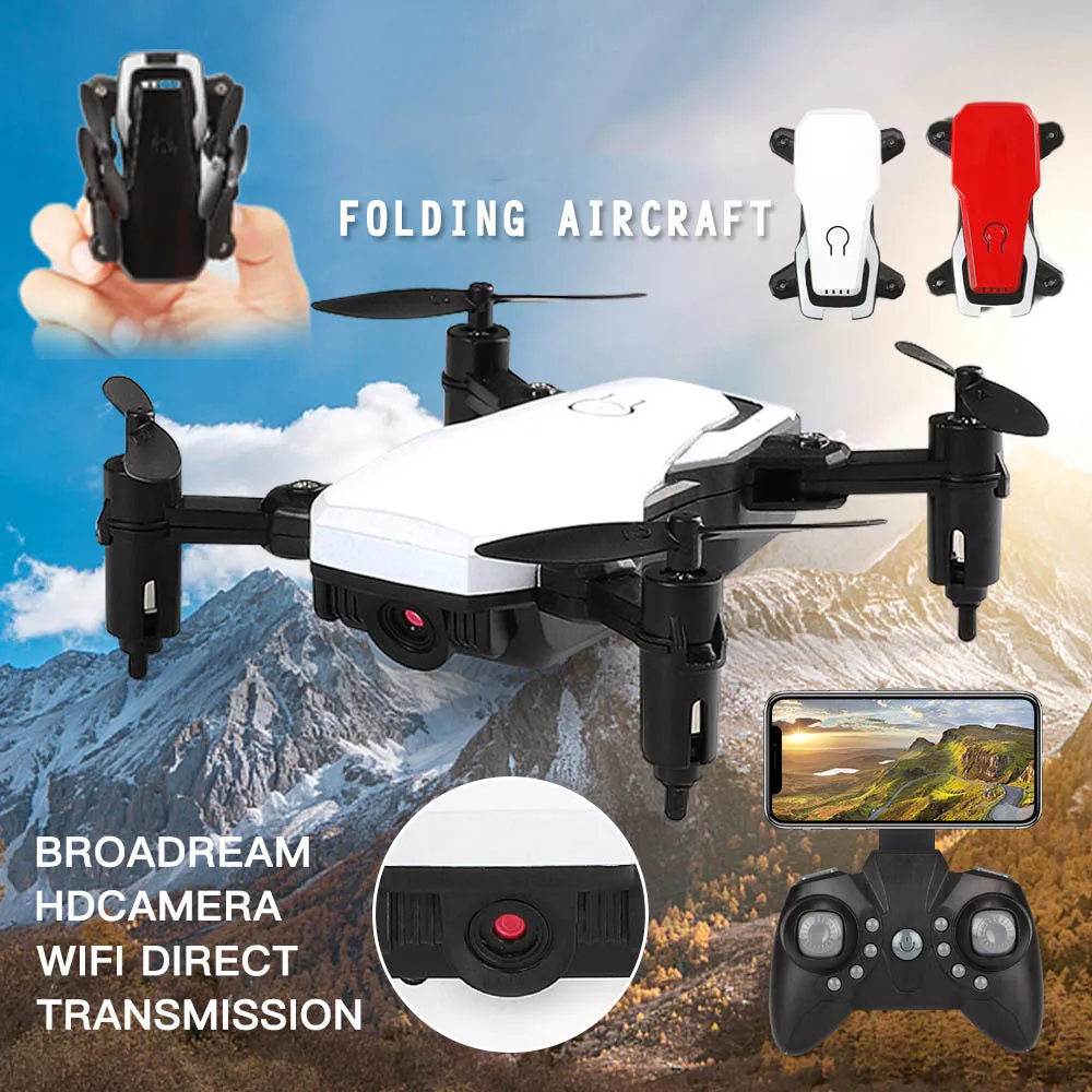 

Mini Drone with HD Camera High Hold Mode RC Quadcopter RTF WiFi FPV Foldable RC Drone Toys for Children Technology Toys
