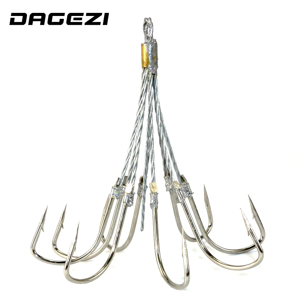 Рыболовный крючок DAGEZI 5 шт./лот #6 #8 # тройные Крючки из высокоуглеродистой стали