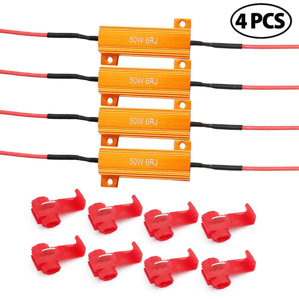 Load Resistors Fixing LED Bulb Quick Hyper Flash Turn Signal For 4Pcs 50W 6ohm