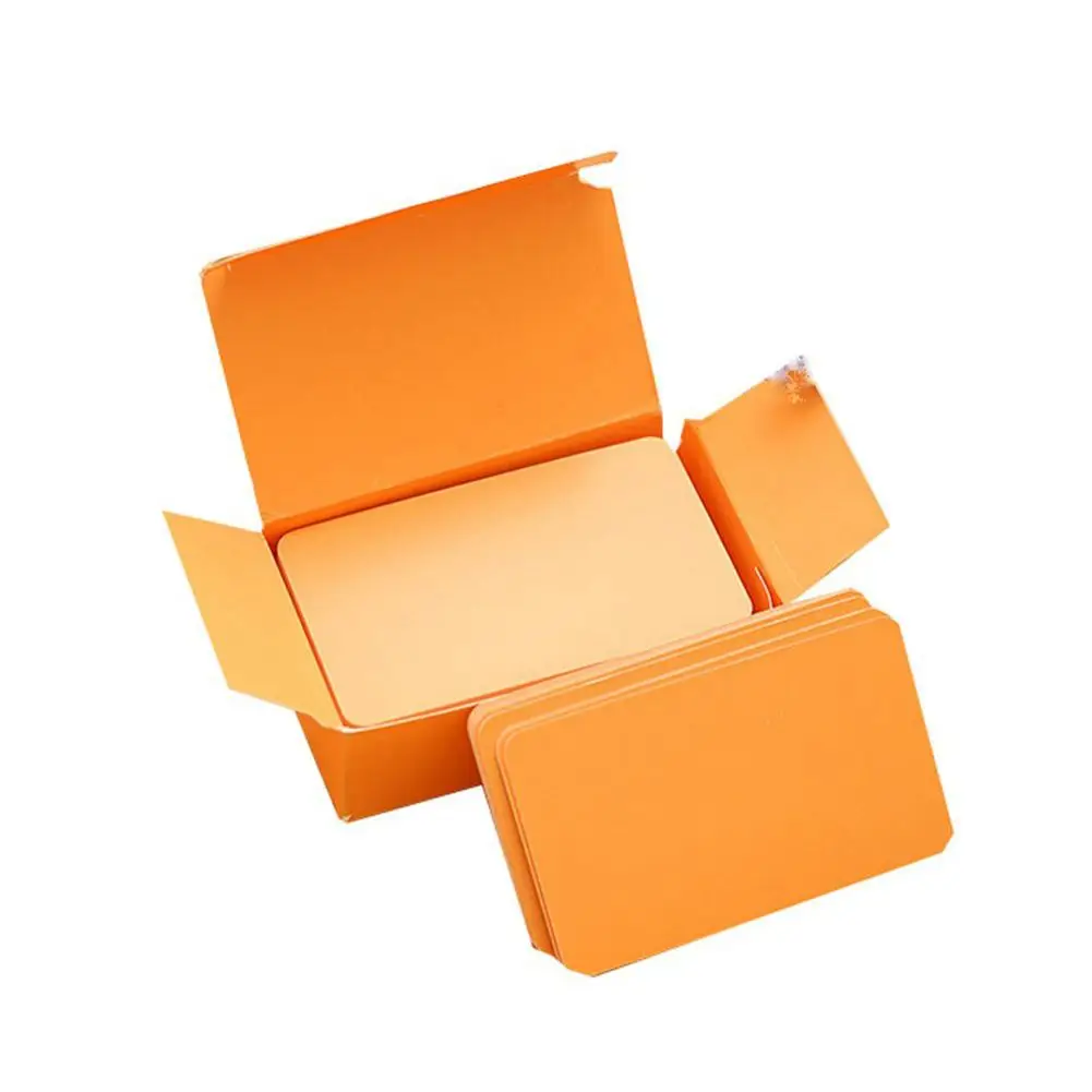 100 карты памяти пустые DIY граффити КАРТЫ слова чистая маленькая блокнот блоки памятные заметки пустые карточки слова - Цвет: Orange