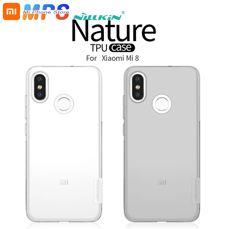 Оригинальный чехол Nillkin для телефона Xiaomi mi 8 натуральный мягкий прозрачный ТПУ с