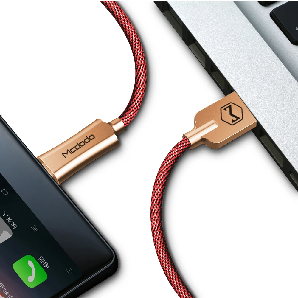 MCDODO Micro USB кабель для Samsung Xiaomi Huawei быстрой зарядки автоотключения USB кабель для передачи данных со светодиодной MicroUSB кабель для зарядки