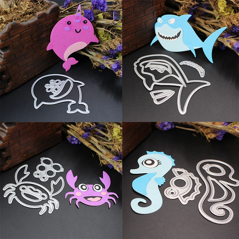 

Lovely Ocean Animals Metal Cutting Dies Stencils for Scrapbooking DIY photo album Decorative Embossing DIY Paper Cards