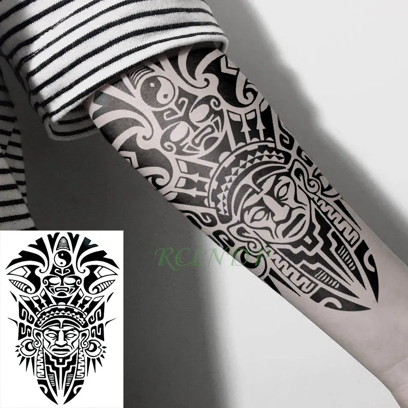 Водонепроницаемый временная татуировка наклейка Племенной Тотем группа поддельные тату личность флэш-тату Талия рука ноги Тато для девушек женщин мужчин