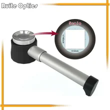 Металлический Лупа с ручкой со шкалой ручное увеличительное стекло 10x Портативный Лупа с светодиодный свет