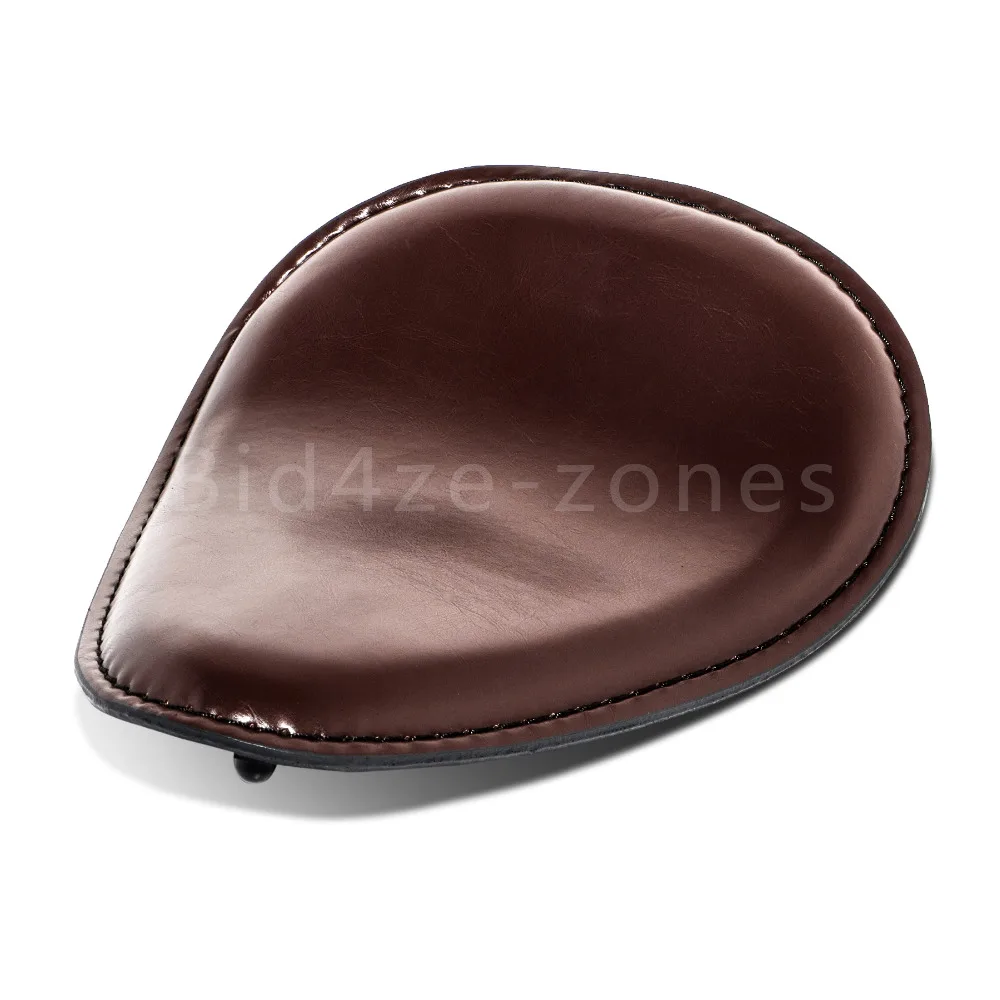 

For Harley Dyna Sportster XL883 XL1200 Custom Bobber Chopper Honda Yamaha Kawasaki Motorcycle Leather SOLO Driver Seat Brown