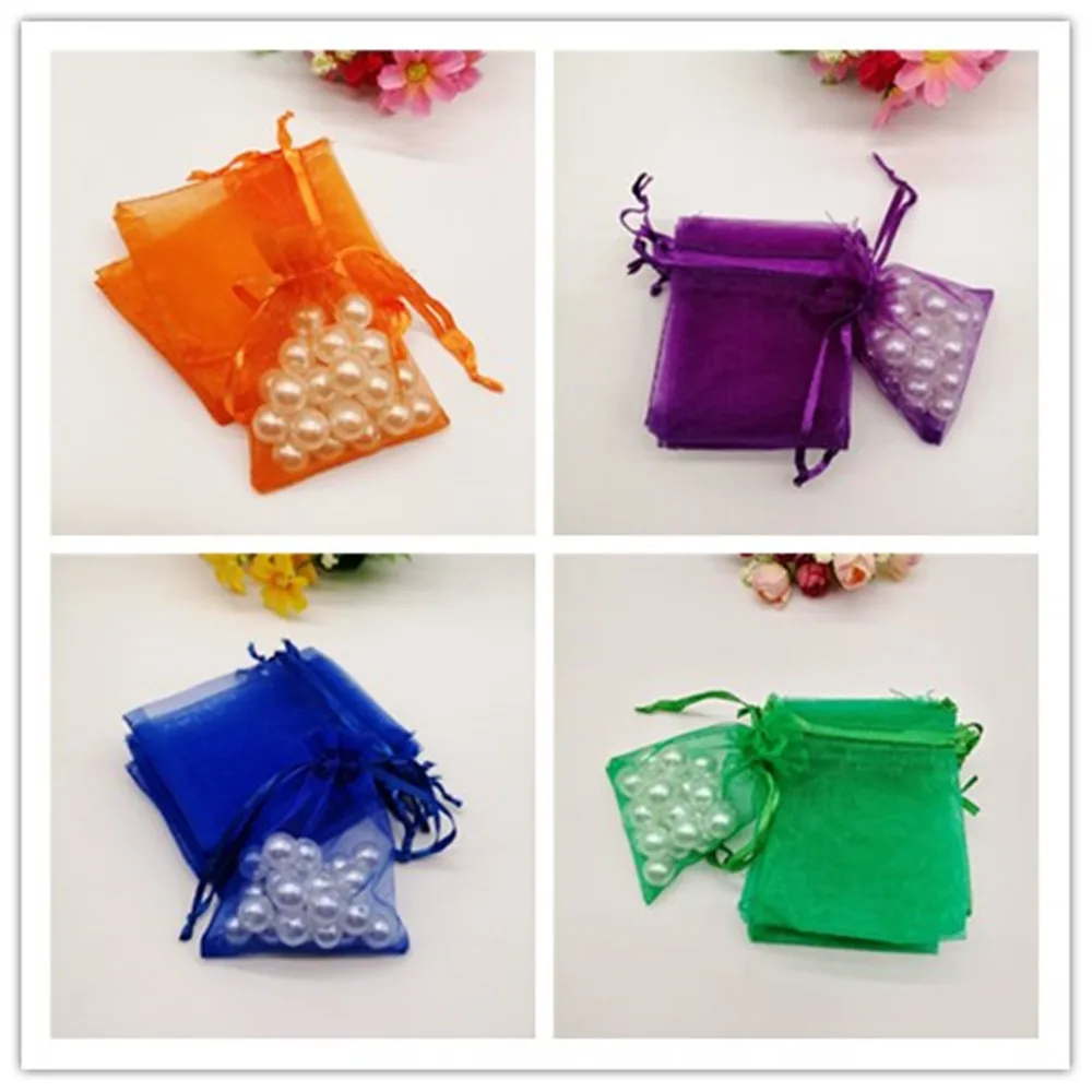 

100pcs Gift Pouches Jewelry Packaging Bag Drawable Organza Bags Favor Party Wedding Christmas Decoration Jewelry Gift Bags