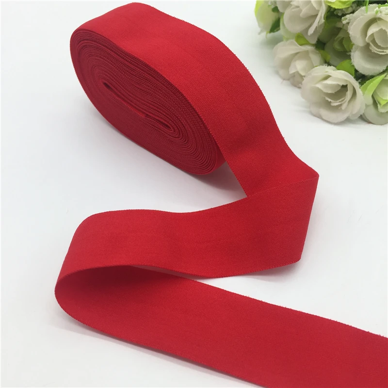 

5 Yards 1" 25mm Elastic Ribbon Multirole Elastic Band Sewing Lace Trim Band Garment Accessory #Red