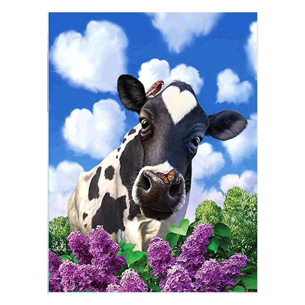 

ZOOYA 5D Diamond Painting by Number Diamond Embroidery Mosaic Paintings Pictures Arts Home Decor Full Square Drill Colorful Cow