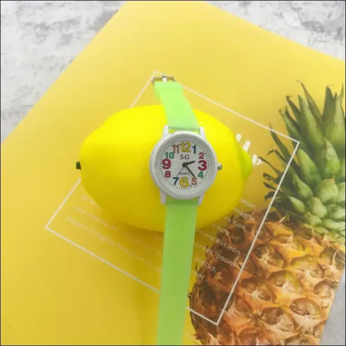 2019 модные простые милые детские часы ярких цветов с силиконовым ремешком