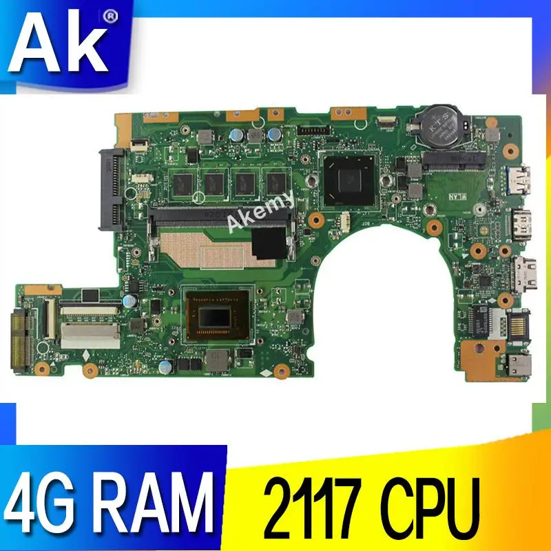 

AK with 4G RAM 2117 CPU S300CA Laptop motherboard for ASUS VivoBook S300CA S300C S300 Test original mainboard
