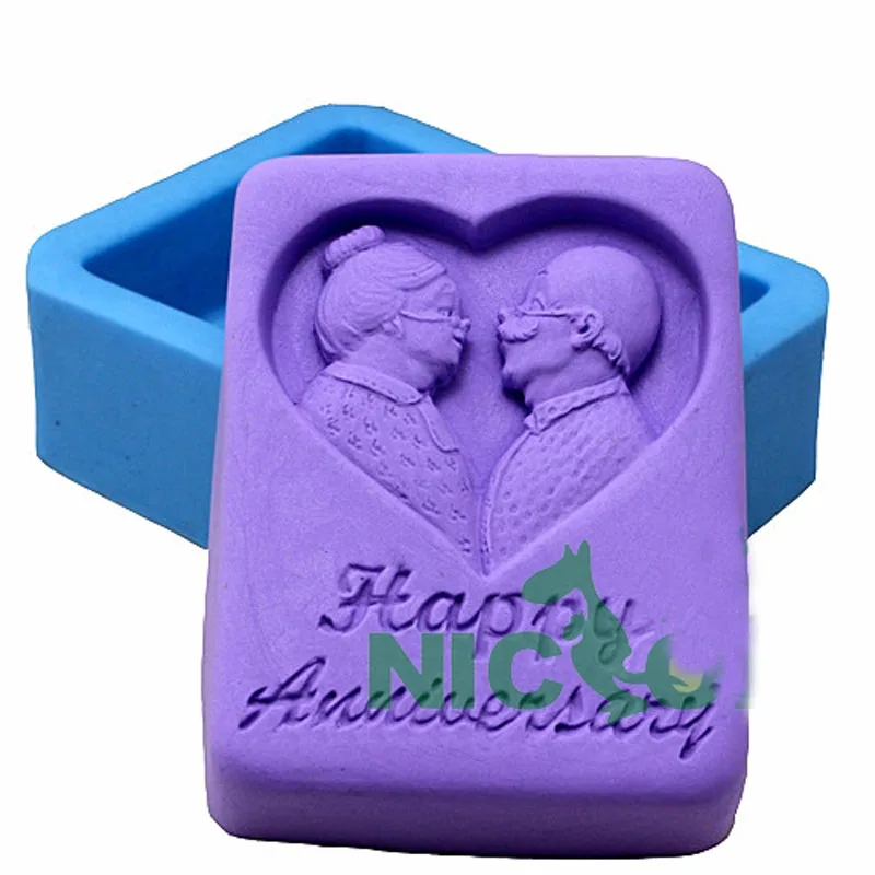1pcs Grow old together silicone soap mold happy Anniversary Chocolate mould baking cupcakes moldes fondant pastry tools | Дом и сад