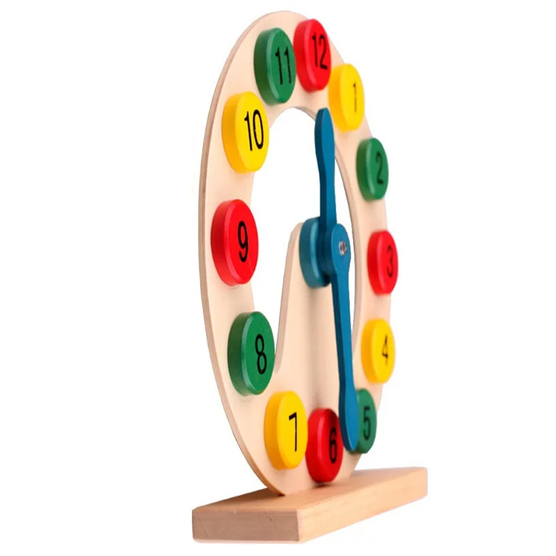 Креативность деревянные геометрические формы творческие игрушки полые часы красочные деревянные образовательные игрушка 30