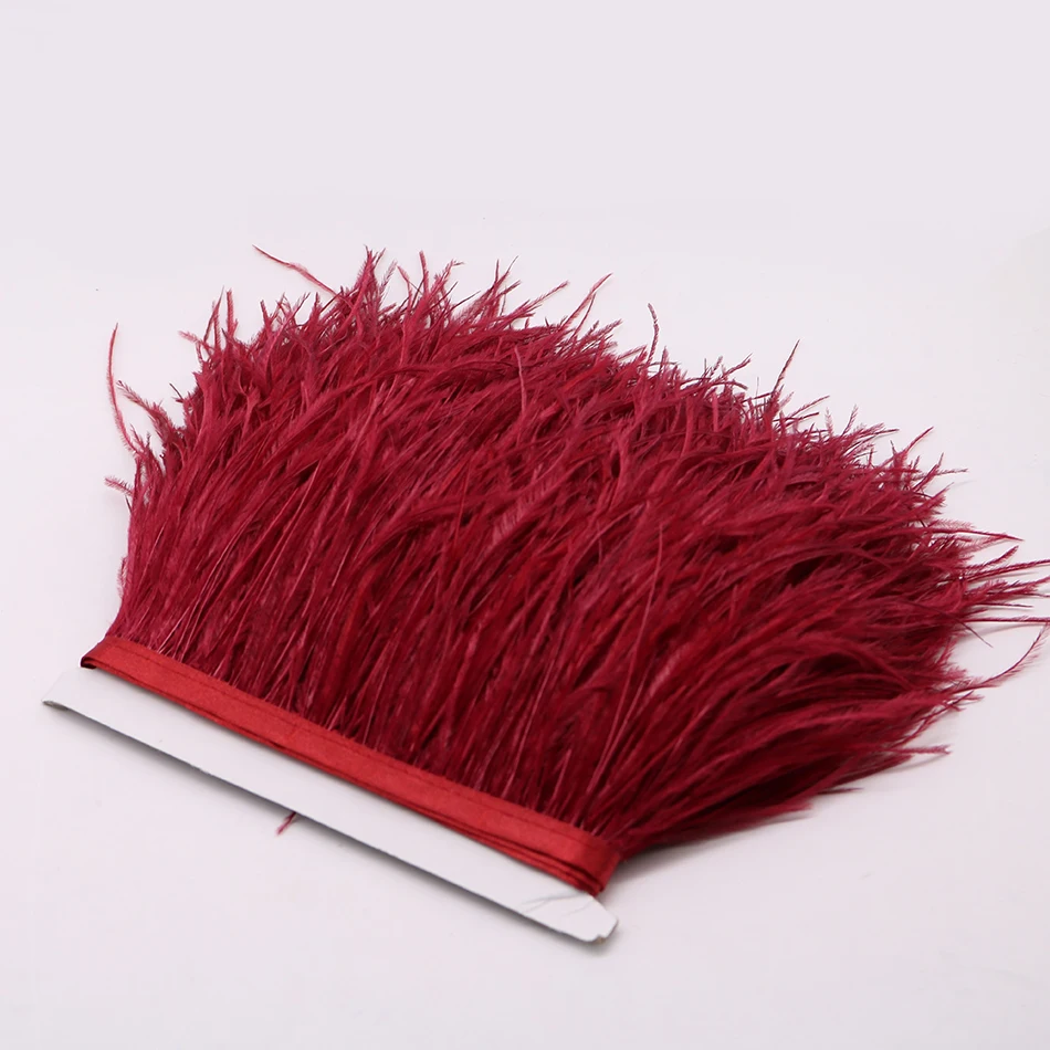 7 burgundy ostrich feather fringe 2
