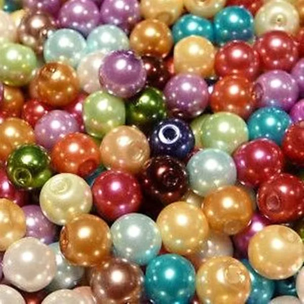 

300pcs Mixed Colour Smooth Round Glass Pearl Beads 6mm Spacers