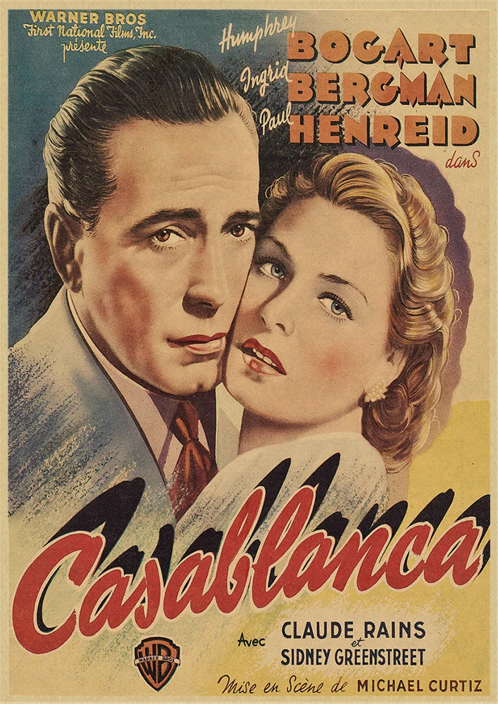 Голливуд фильм Casablanca крафт-бумага плакат старый классический Любовь бар театр кафе декоративная живопись - Цвет: Цвет: желтый