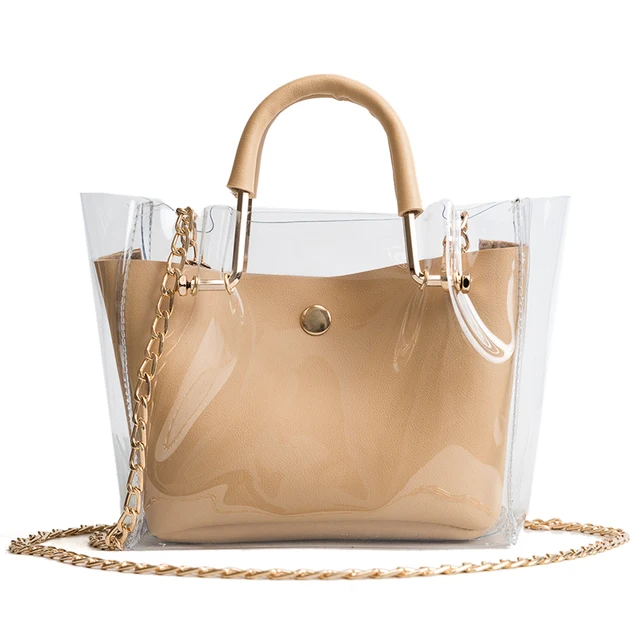 Summer Crossbody Women Transparent Jelly Composite Bag Chain Summer Crossbody Women Transparent Jelly Composite Bag Chain Beach Bags Fake Designer Handbags Sac Homme