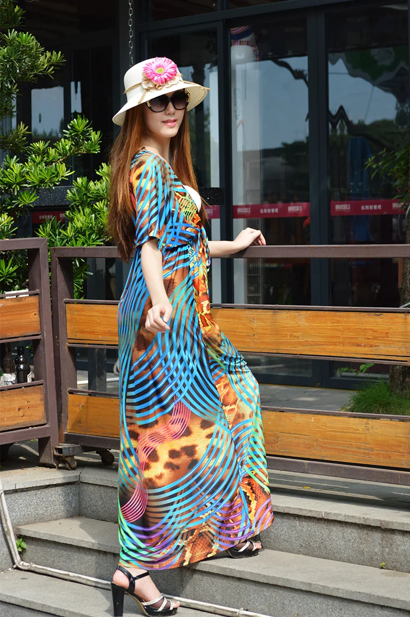 Printed Slit Boho Chic Макси платья из Таиланда