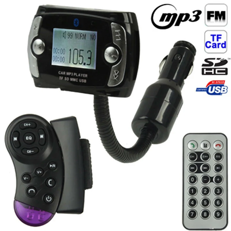

BT LCD Car Kit MP3 Player Bluetooth FM Transmitter Modulator SD MMC USB Remote USB Mp3 module Wireless Remote Control
