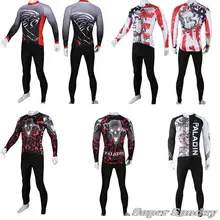 PALADIN Мужская одежда для езды на велосипеде, осенняя велосипедная одежда с длинными рукавами, велосипедные майки, зимний флисовый велосипед, набор для езды