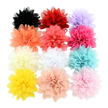 

KLV 12 PCS Chiffon Flower Baby Girls Hair Clip Baby Girls Toddler Barrette Headwear Hair Accessories