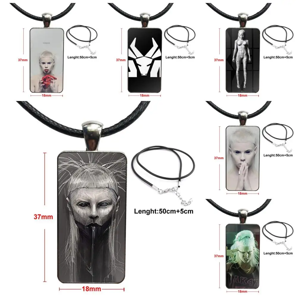

Glass Cabochon Pendant Necklace Rectangle Fashion Necklace For Girls Gift Die Antwoord