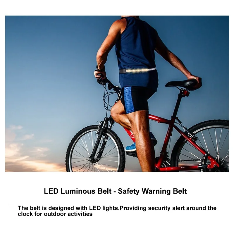 

Hot Sale Bike LED Warning Light Band Riding Lamp Band Safety Light Strip Luminous Belt High Quality For Night Cycling Running