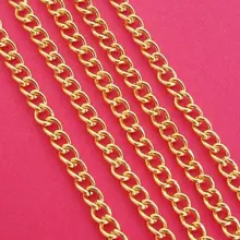 100 м/лот позолоченная твист цепочка с кубическими звеньями 2,5x3,5 мм