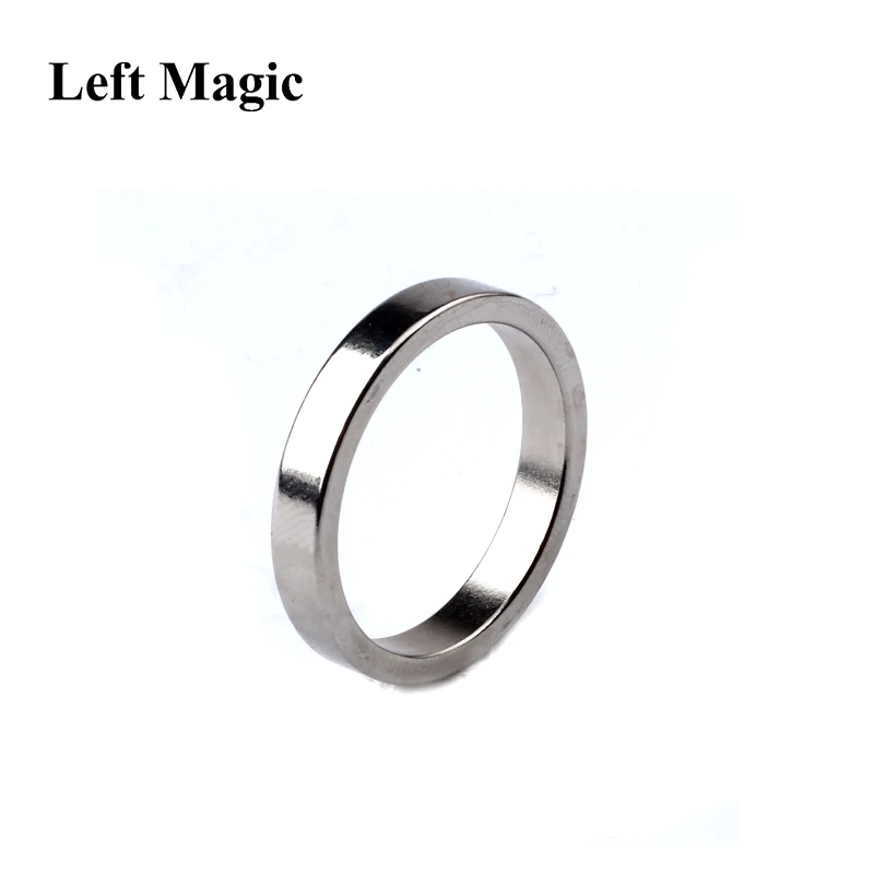 SILVER STRONG MAGNETIC MAGIC RING STREET MAGIC MAGICIAN TRICK COIN PROP 18-21MM 