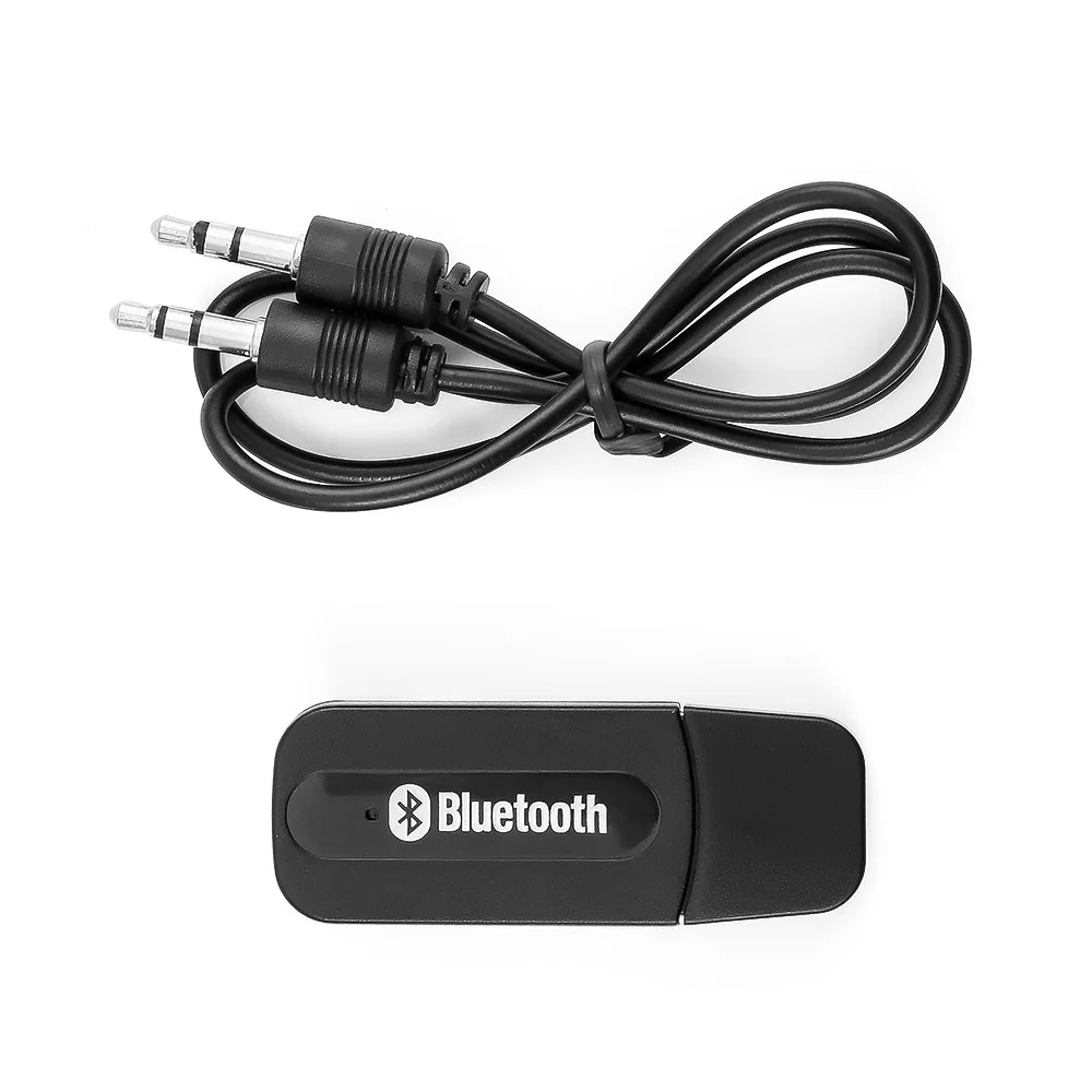 USB музыкальный приемник адаптер Bluetooth беспроводной 3,5 мм стерео аудио портативный модный беспроводной Bluetooth Динамик Приемник - Цвет: Черный