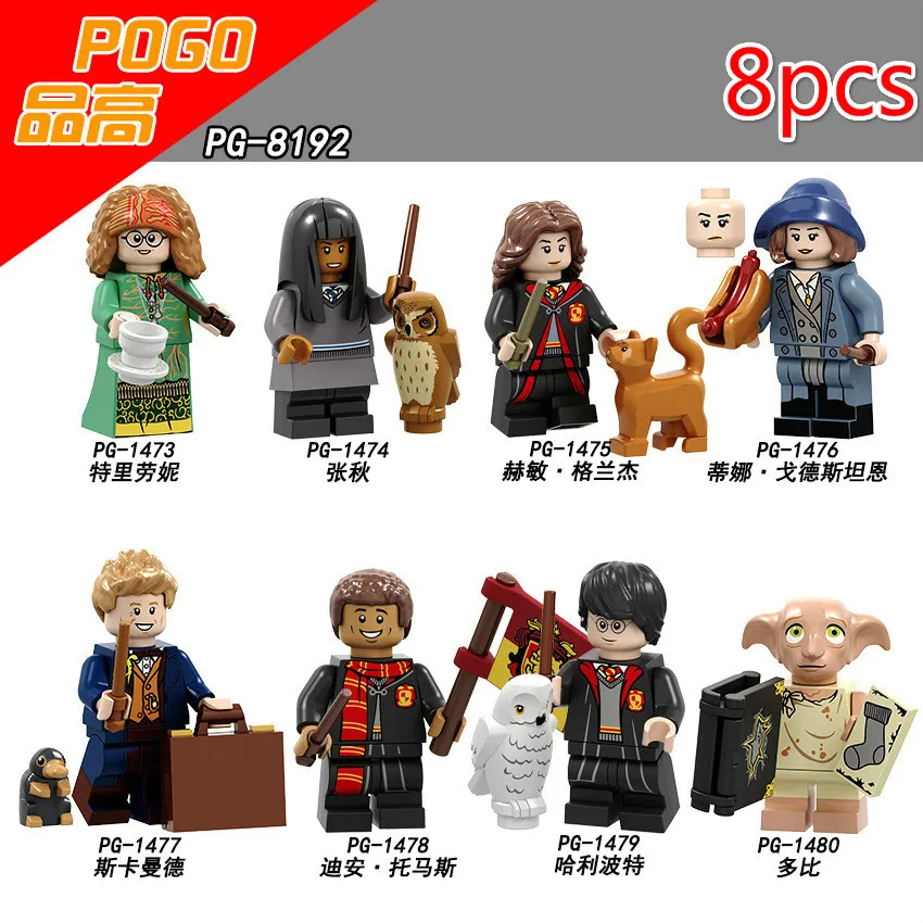 

6pcs Harry Potter Action Figures Hermelien Ron Granger Lord Voldemort Draco Malfidus Compatibel Legoings Bouwstenen Speelgoed