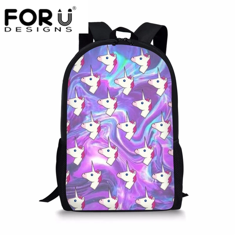 

FORUDESIGNS Galaxy Unicorn Printing School Bags For Teenage Girls Cute Bookbag Backpacks 3D Cartoon Women Rucksack Dropshipping