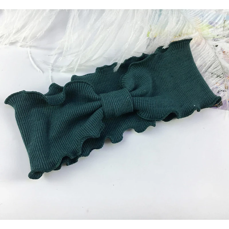 

New Arrivals Korean Style Sweet Knotted Hair Band Retro Solid Colors Hot Sale Elastic Knitted Headband Girls Wave Selvedge