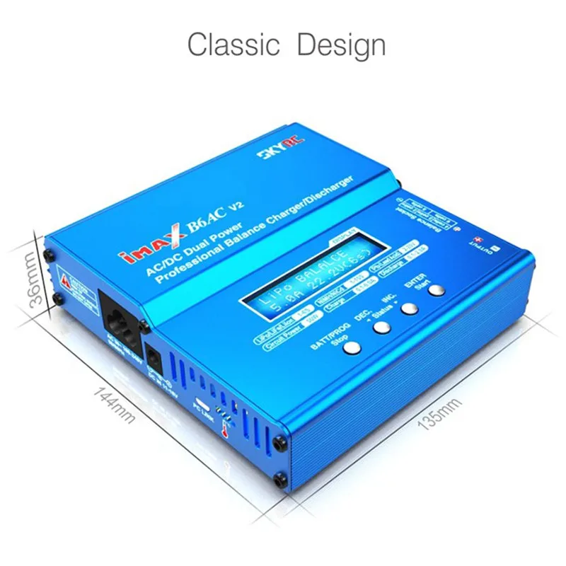 

Original SKYRC iMAX B6AC Lipo Battery Balance Charger V2 6A LCD Display Discharger For RC Model Battery Charging Re-peak Mode