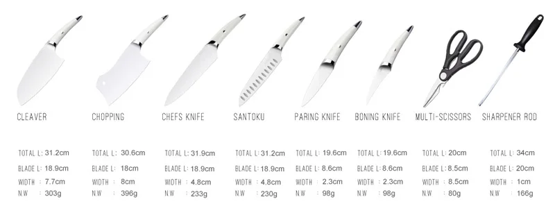 7 дюймов Santoku Ножи Pro Кухня столовые приборы шеф-повара Ножи Германии с высоким содержанием углерода Нержавеющая сталь X50CRMOV очень острые Пособия по кулинарии Ножи