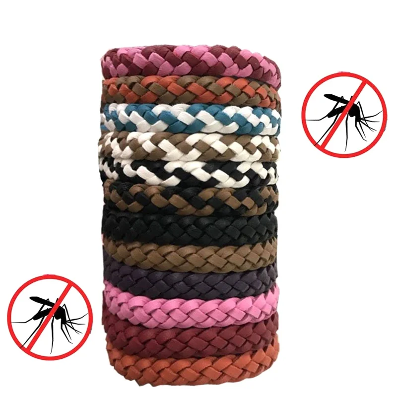 

Hot Mosquito Repellent Leather Bracelet Anti-mosquito Woven Bracelet Multi-color Insect Repellent Naturals