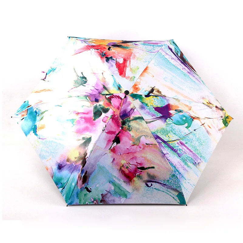 Складной Карманный Зонт в стиле ретро для женщин, маленький складной зонт от солнца, защищающий от УФ-лучей, мини карманные зонтики - Цвет: 2