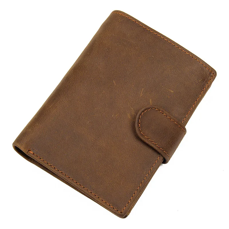 

Vintage Crazy Horse Leather Wallet RFID Protection Mid Wallet for Men ID Card Purse Credit Card Holder