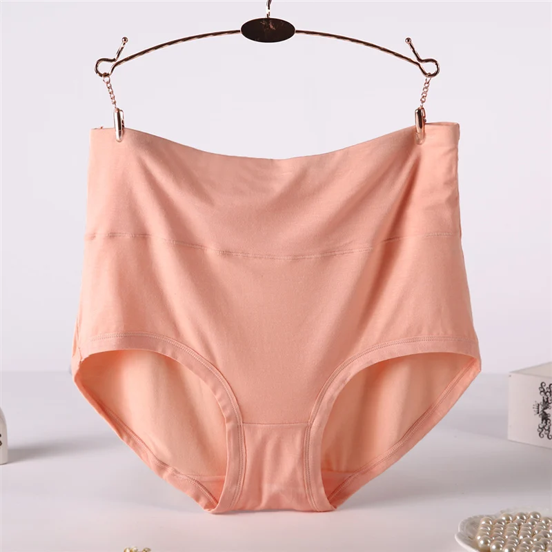 High Waist Briefs Women Cotton Solid Plus Size Womens Underwear Panties Breathable Female Sexy Panty Soft Underpants for Women (15)